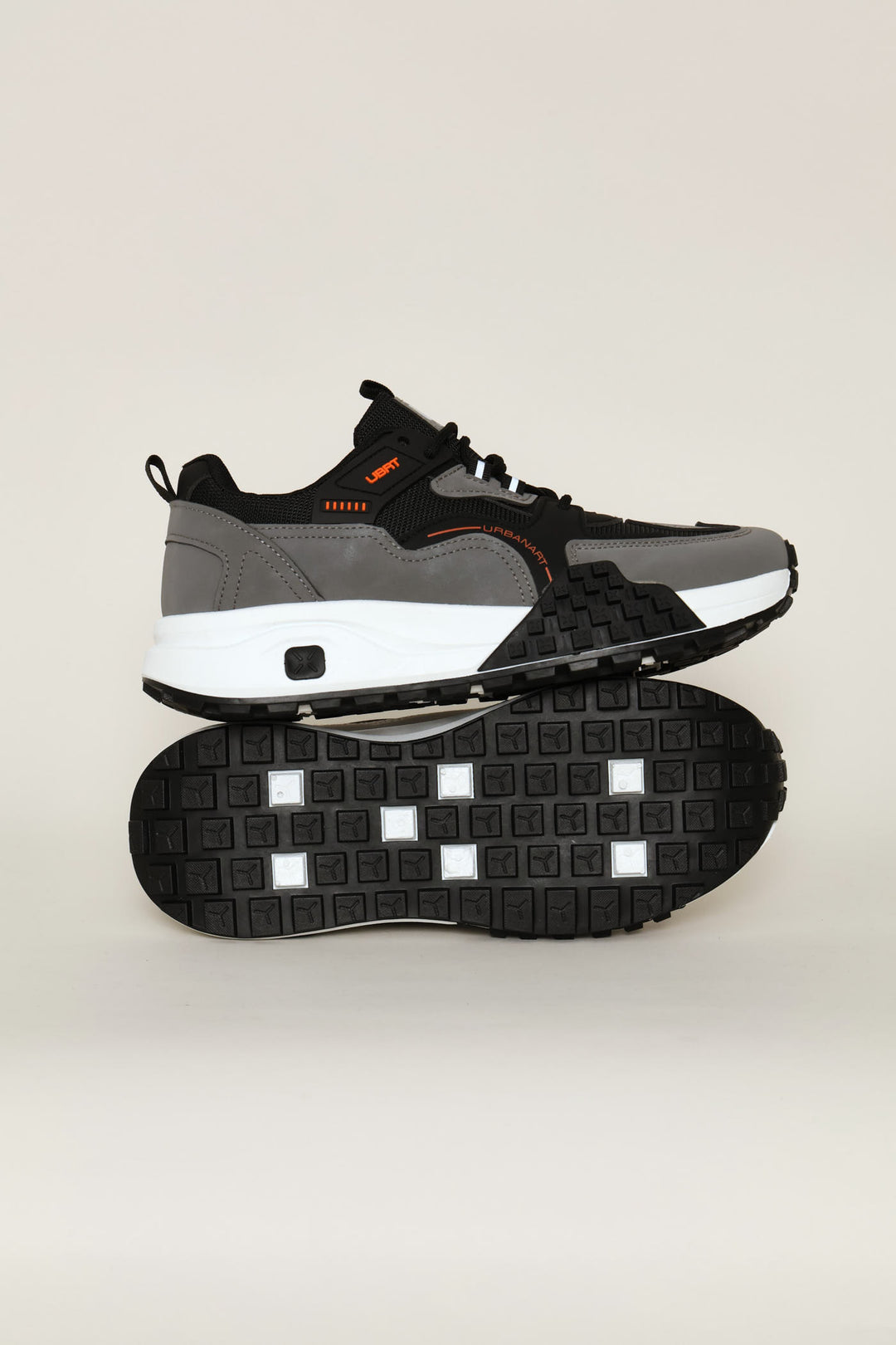 Redo 5 Panelled Retro Trainer - Grey