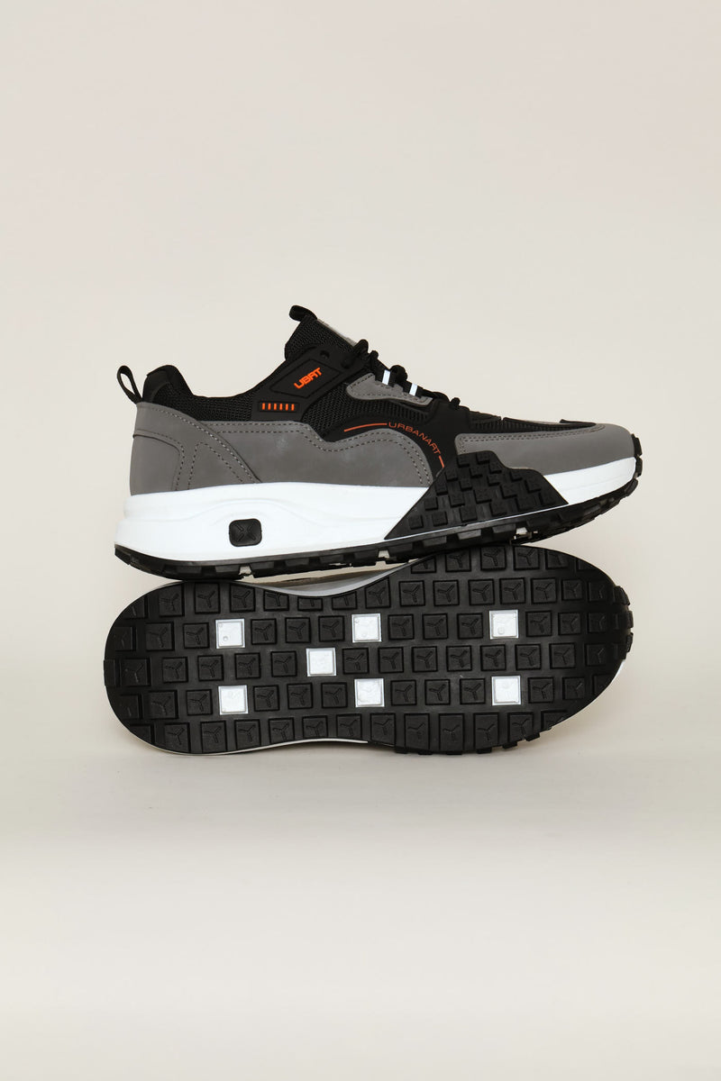 Redo 5 Panelled Retro Trainer - Grey