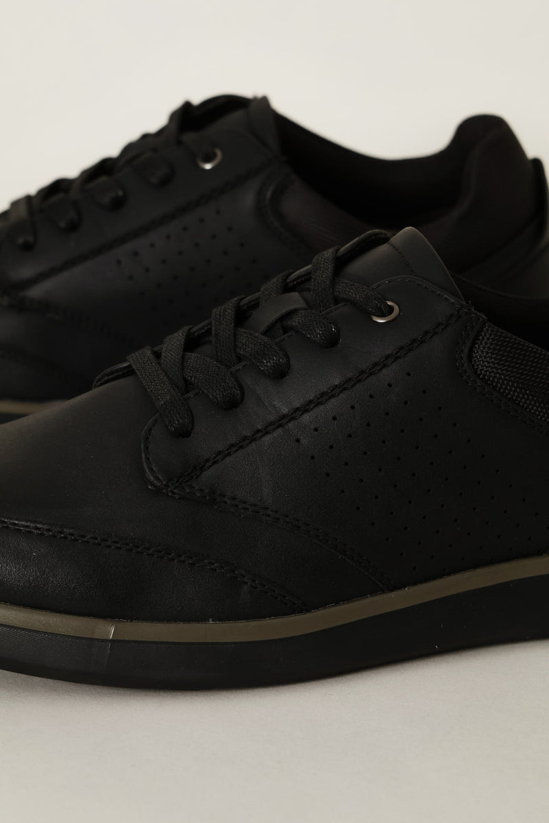 Comfit Smart Casual With Punched Detail - Black