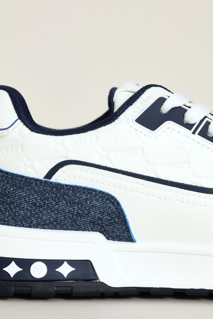 Troy Panelled Sneaker - White/Navy