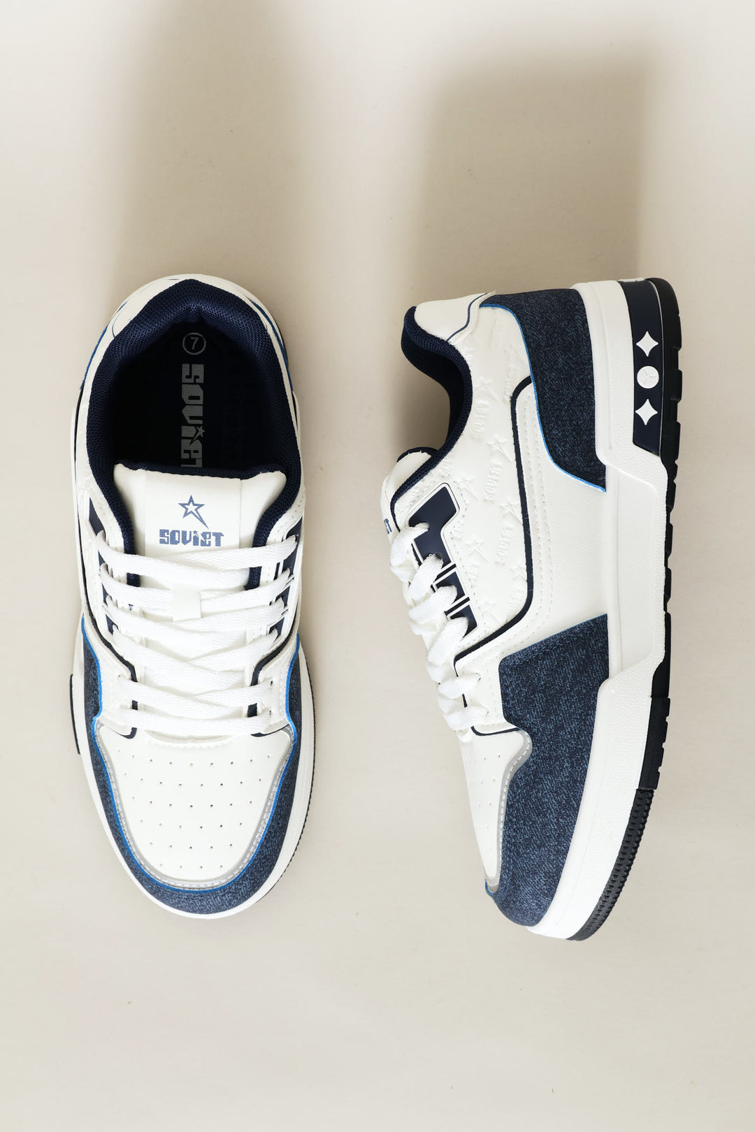 Troy Panelled Sneaker - White/Navy