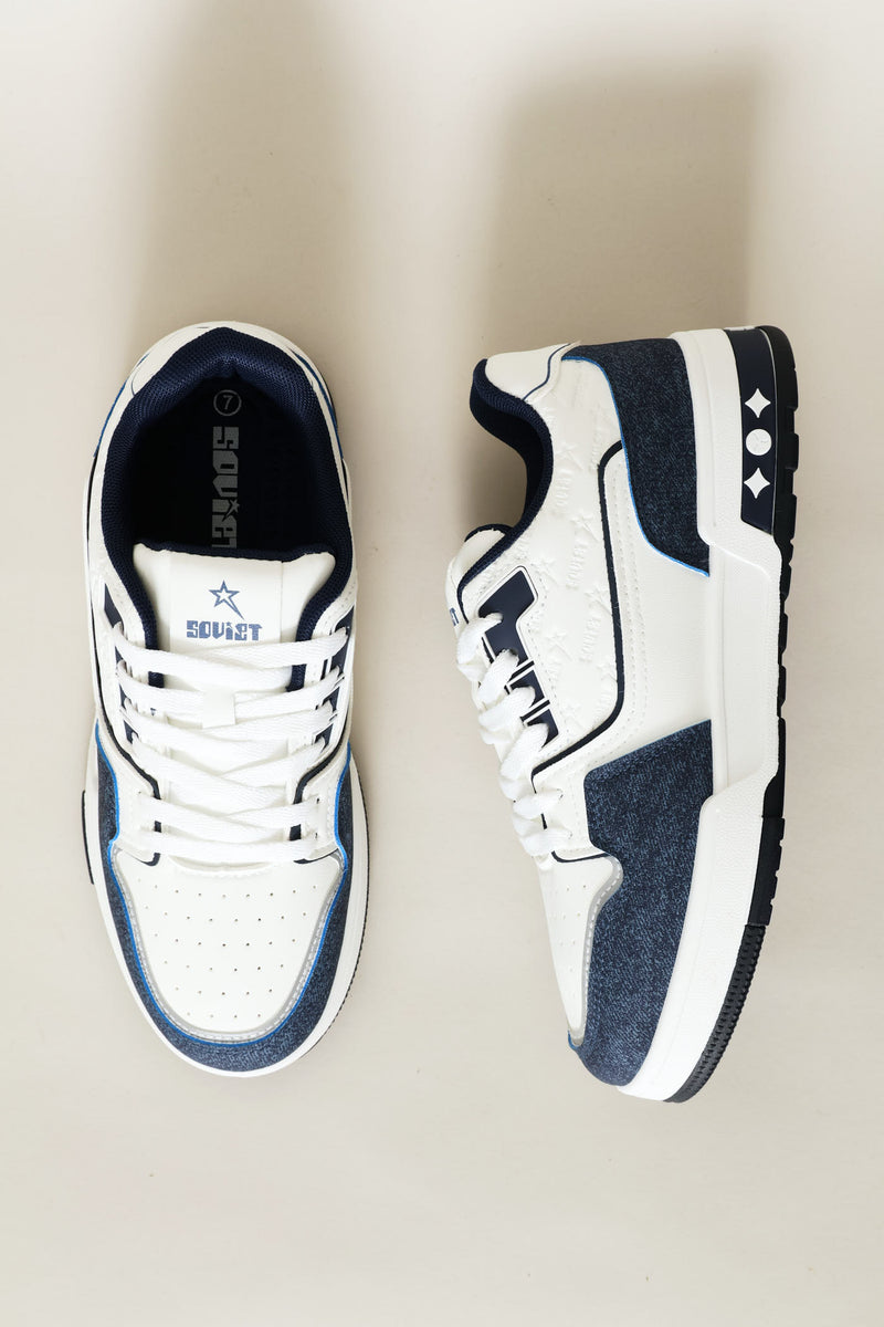 Troy Panelled Sneaker - White/Navy