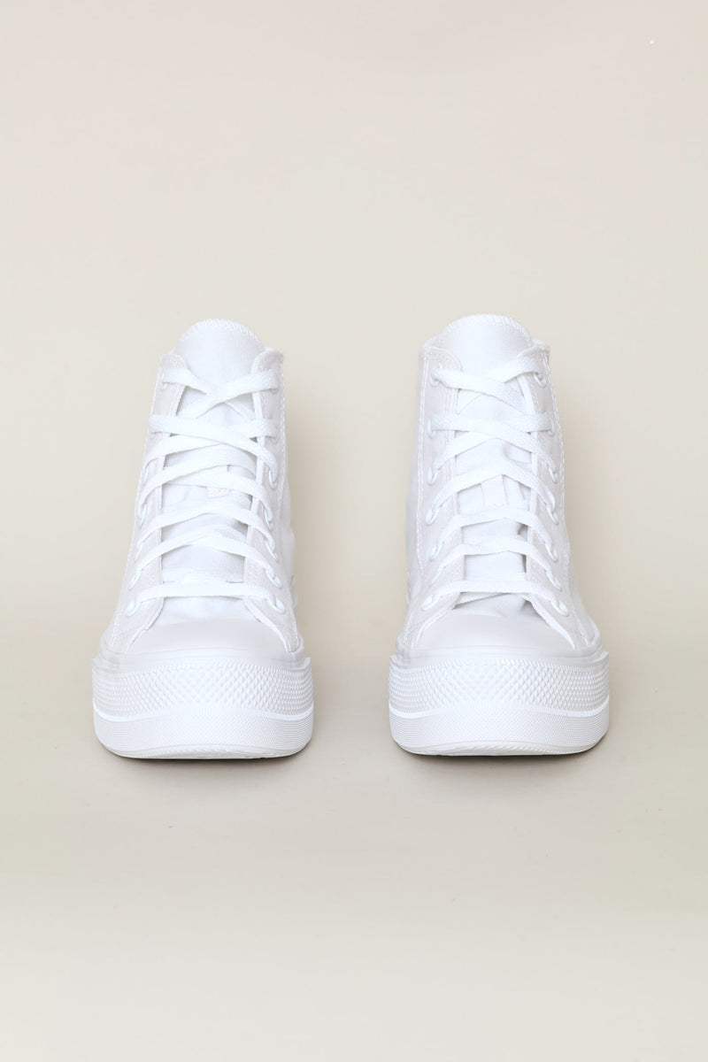 Day One Platform Hi Top Sneaker - White