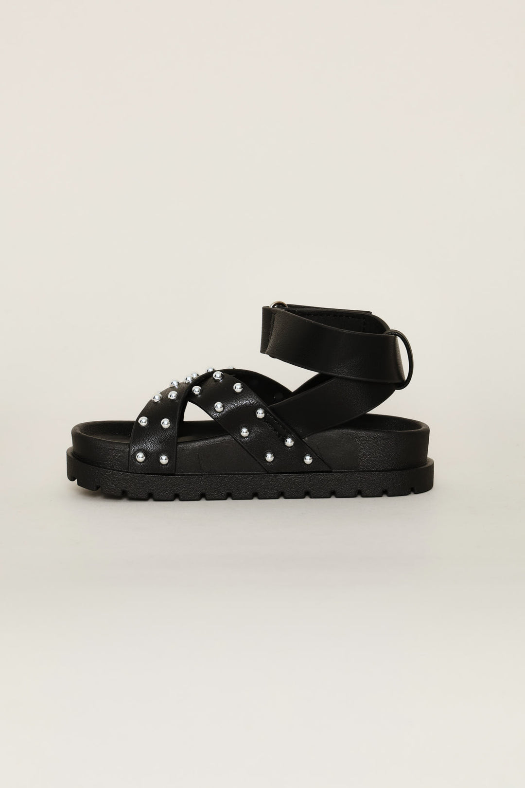 Pre-Girls Stud Chunky Sandal - Black