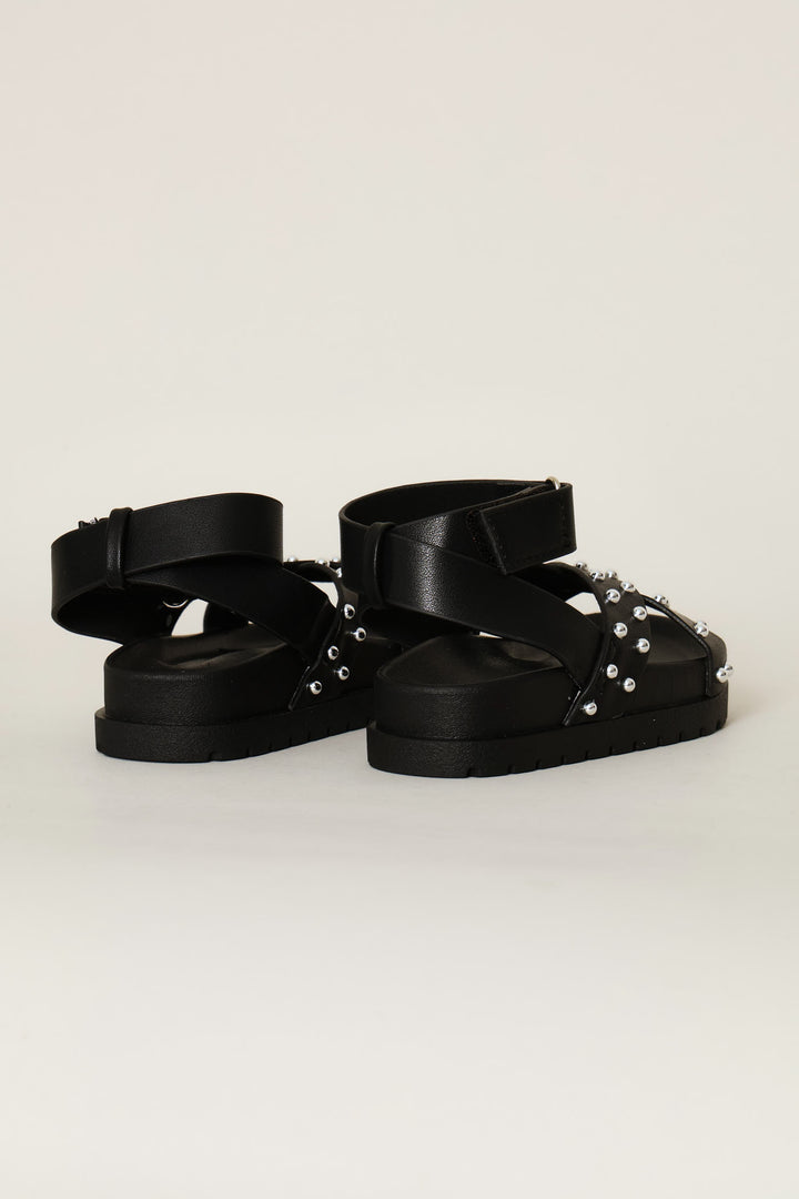 Pre-Girls Stud Chunky Sandal - Black