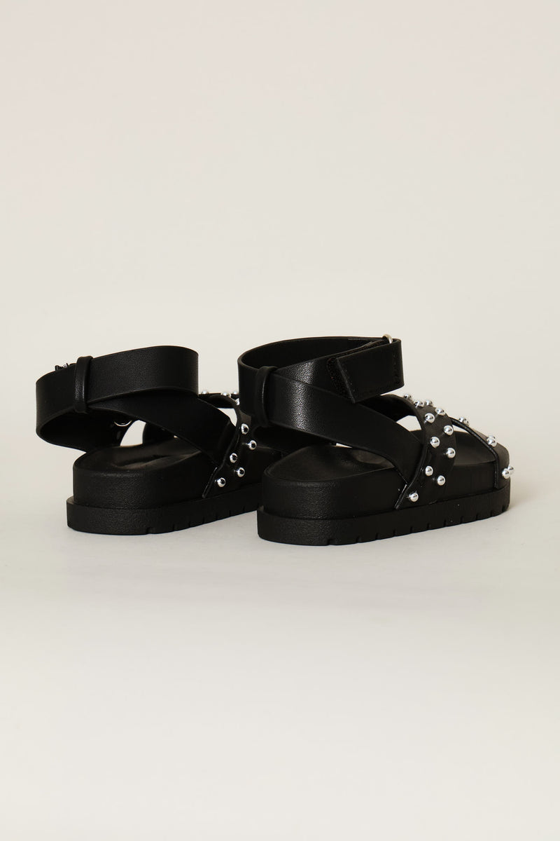 Pre-Girls Stud Chunky Sandal - Black