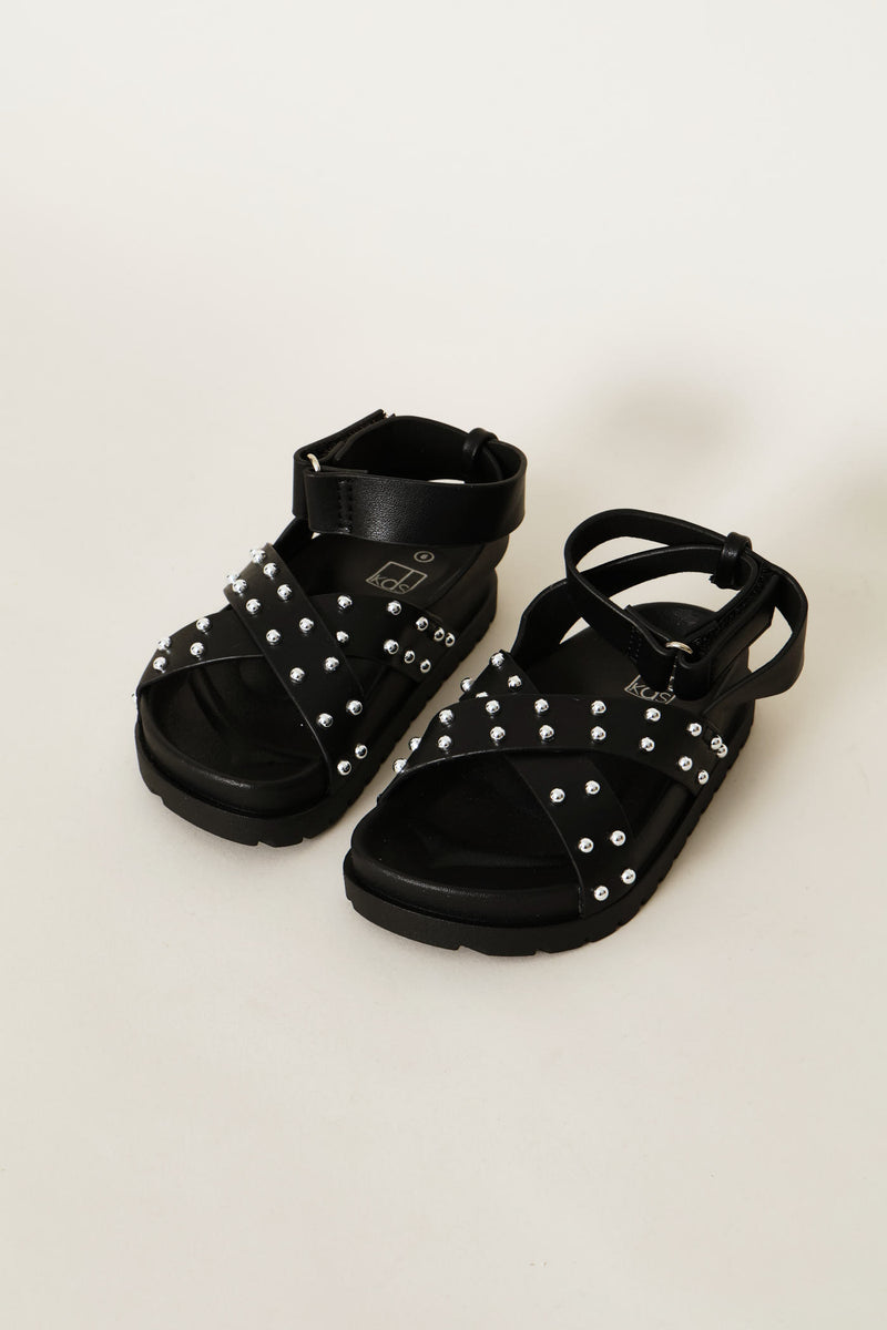 Pre-Girls Stud Chunky Sandal - Black