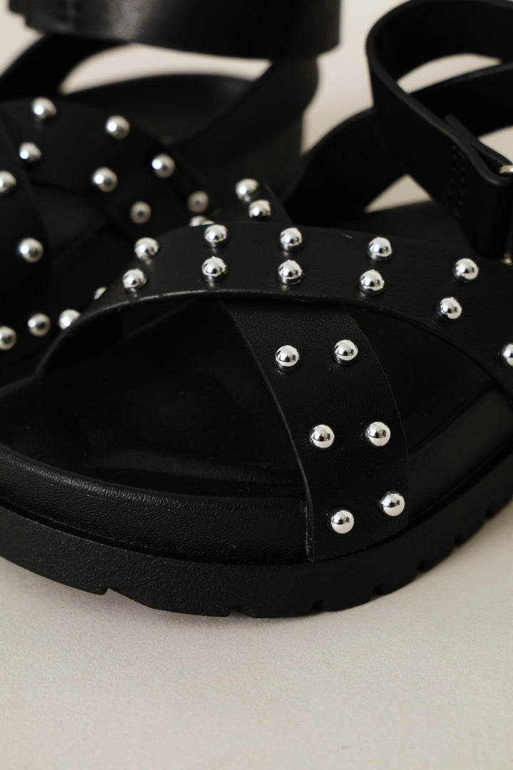 Pre-Girls Stud Chunky Sandal - Black