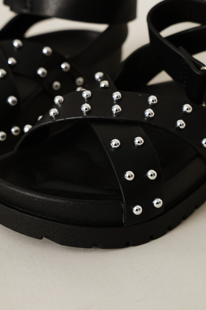 Pre-Girls Stud Chunky Sandal - Black