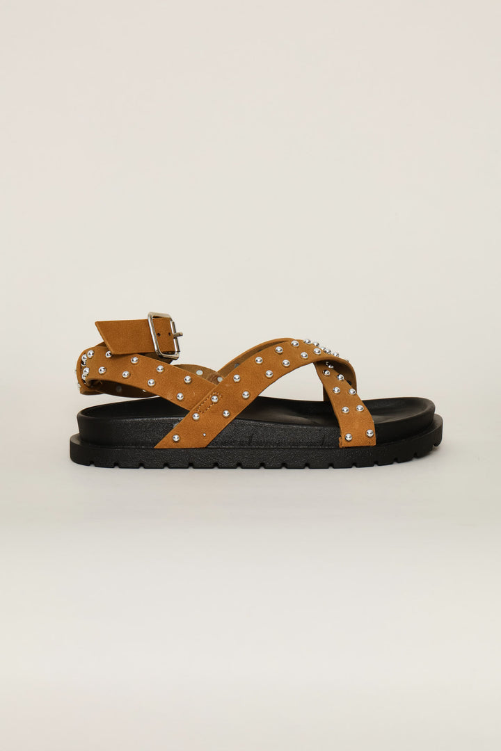 Girls Studded Sandal - Tan