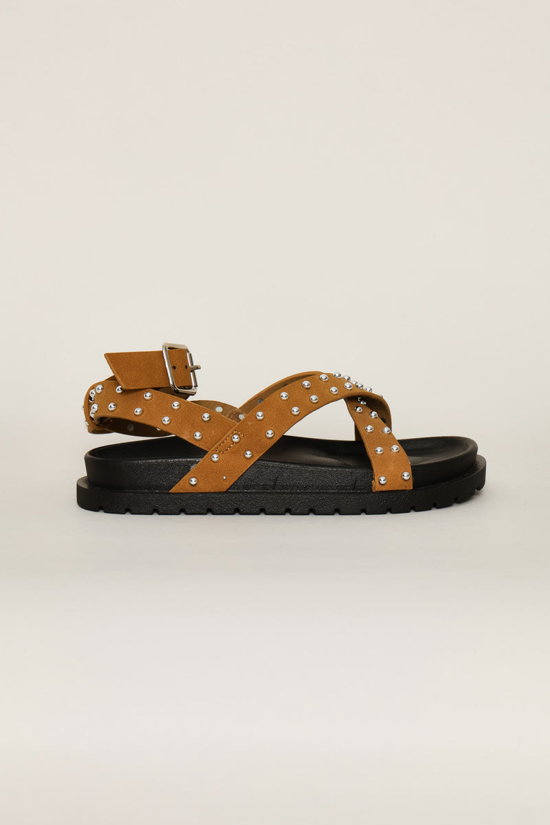 Girls Studded Sandal - Tan
