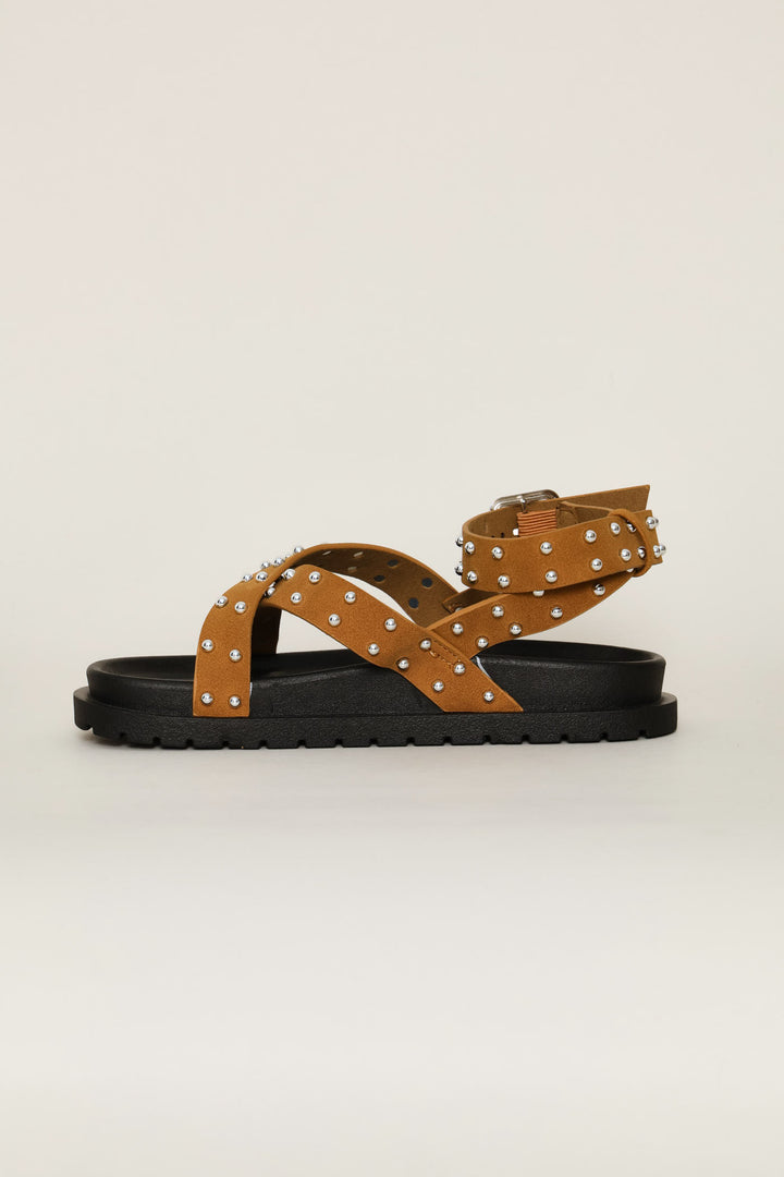Girls Studded Sandal - Tan