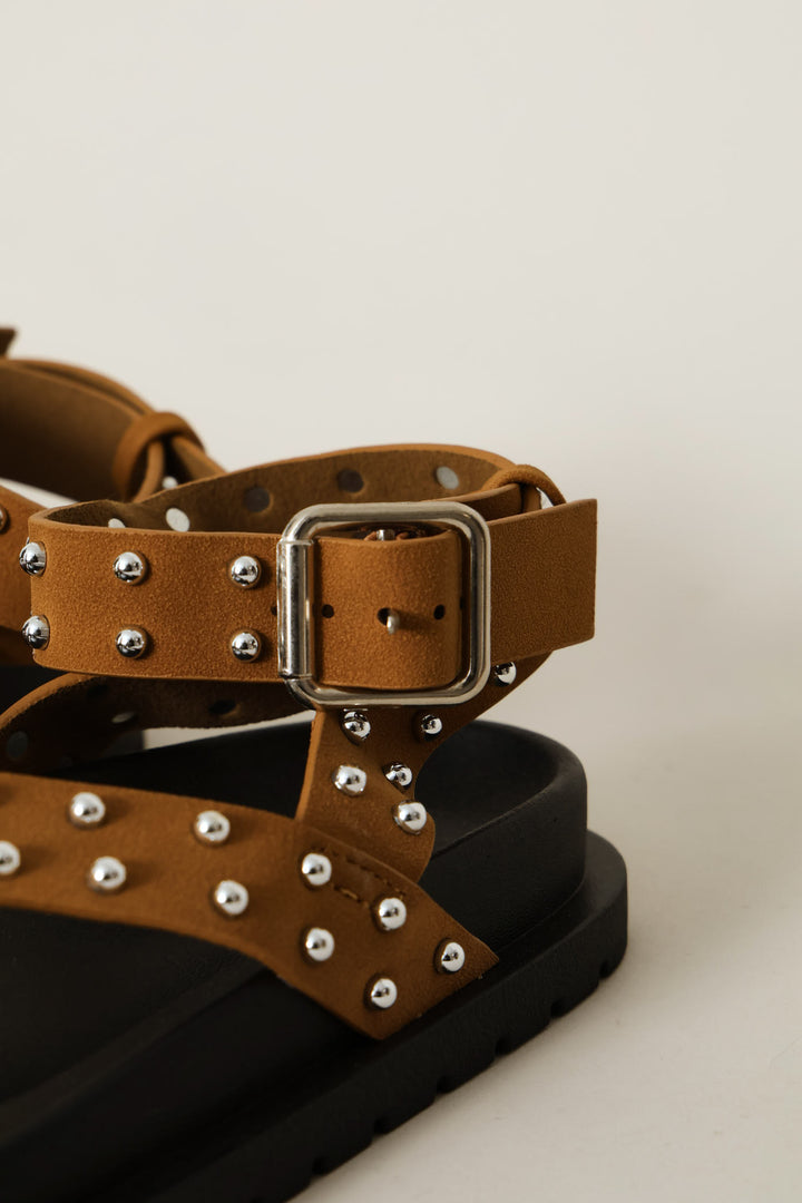 Girls Studded Sandal - Tan