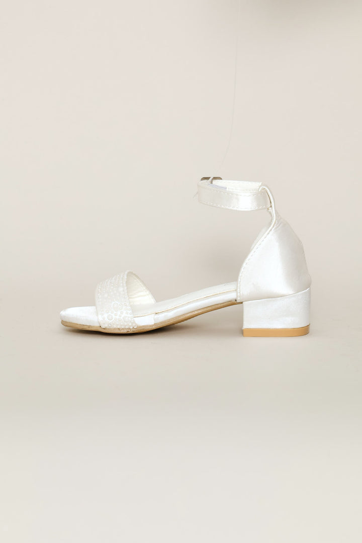 Pre-Girls Pearly Heel Sandal - White