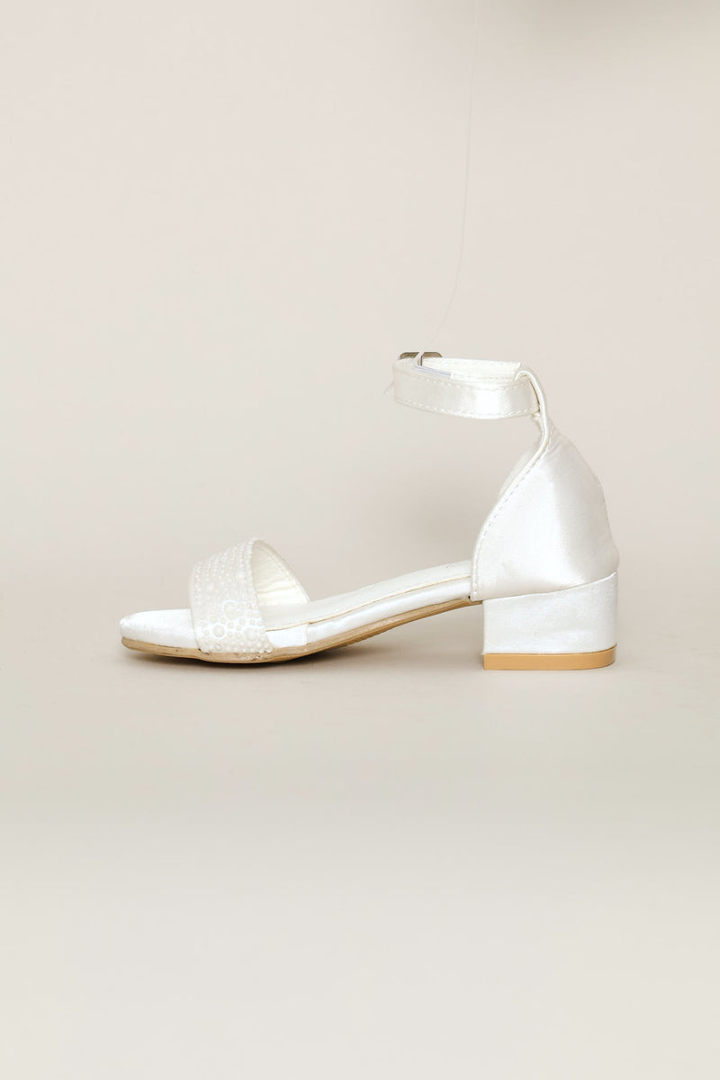 Pre-Girls Pearly Heel Sandal - White
