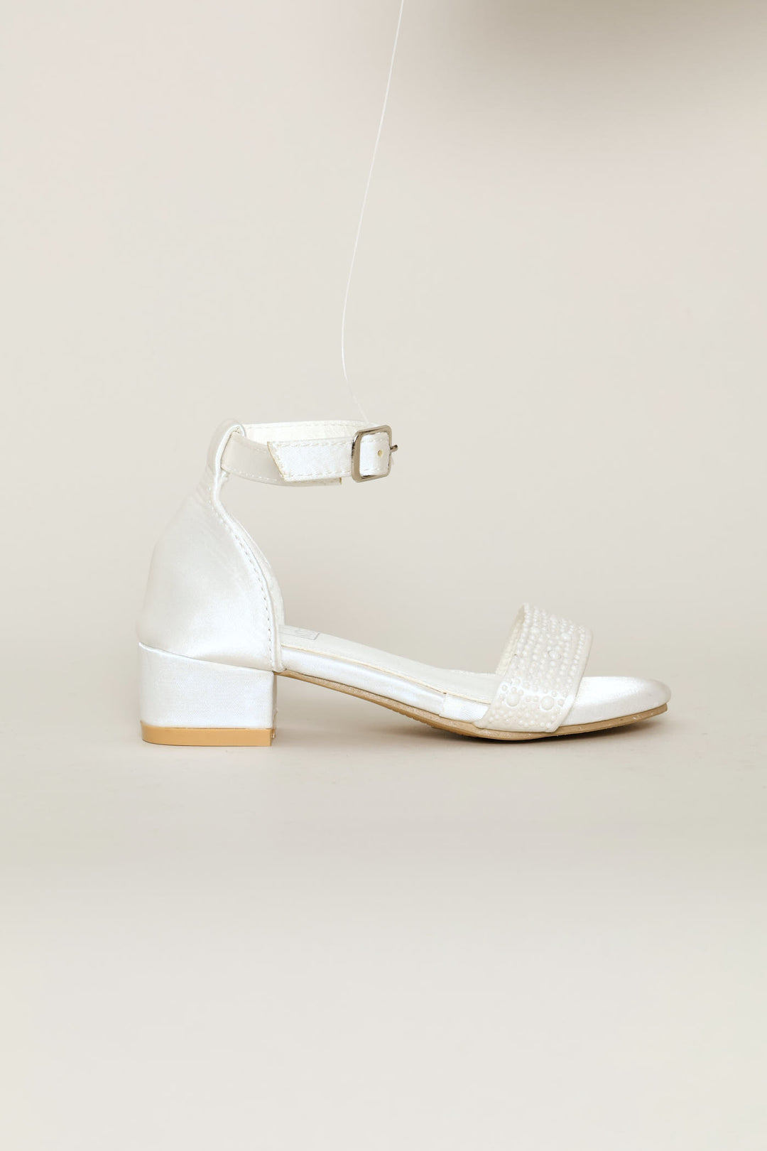 Pre-Girls Pearly Heel Sandal - White
