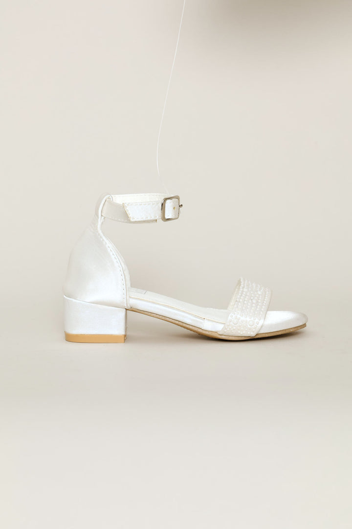 Pre-Girls Pearly Heel Sandal - White