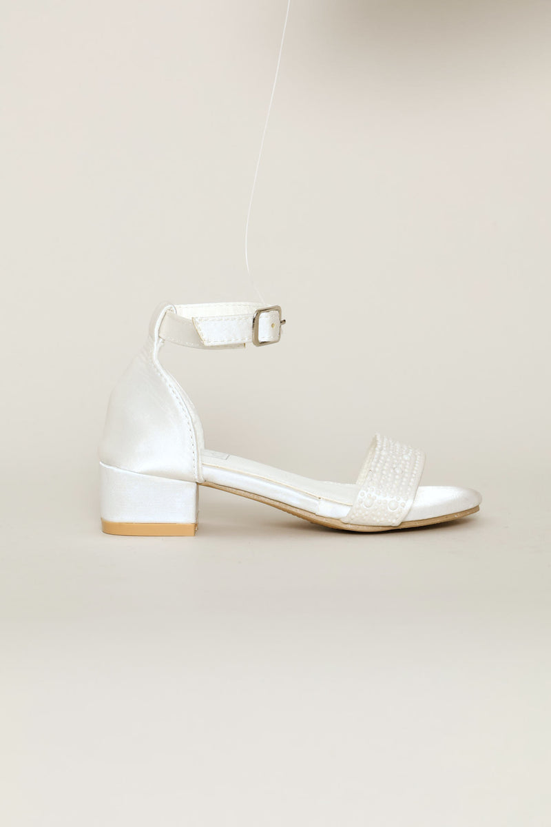 Pre-Girls Pearly Heel Sandal - White