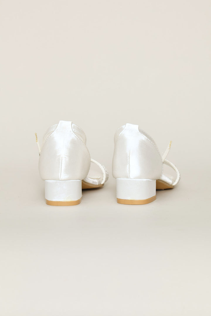 Pre-Girls Pearly Heel Sandal - White