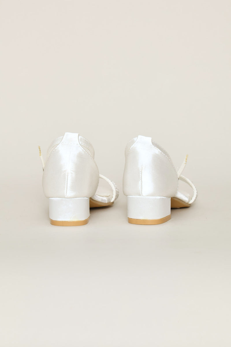 Pre-Girls Pearly Heel Sandal - White