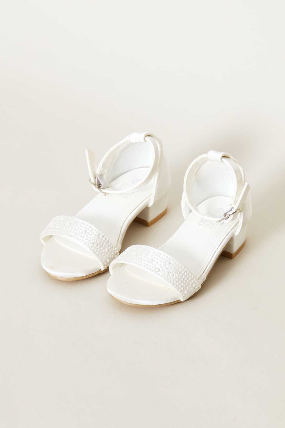 Pre-Girls Pearly Heel Sandal - White