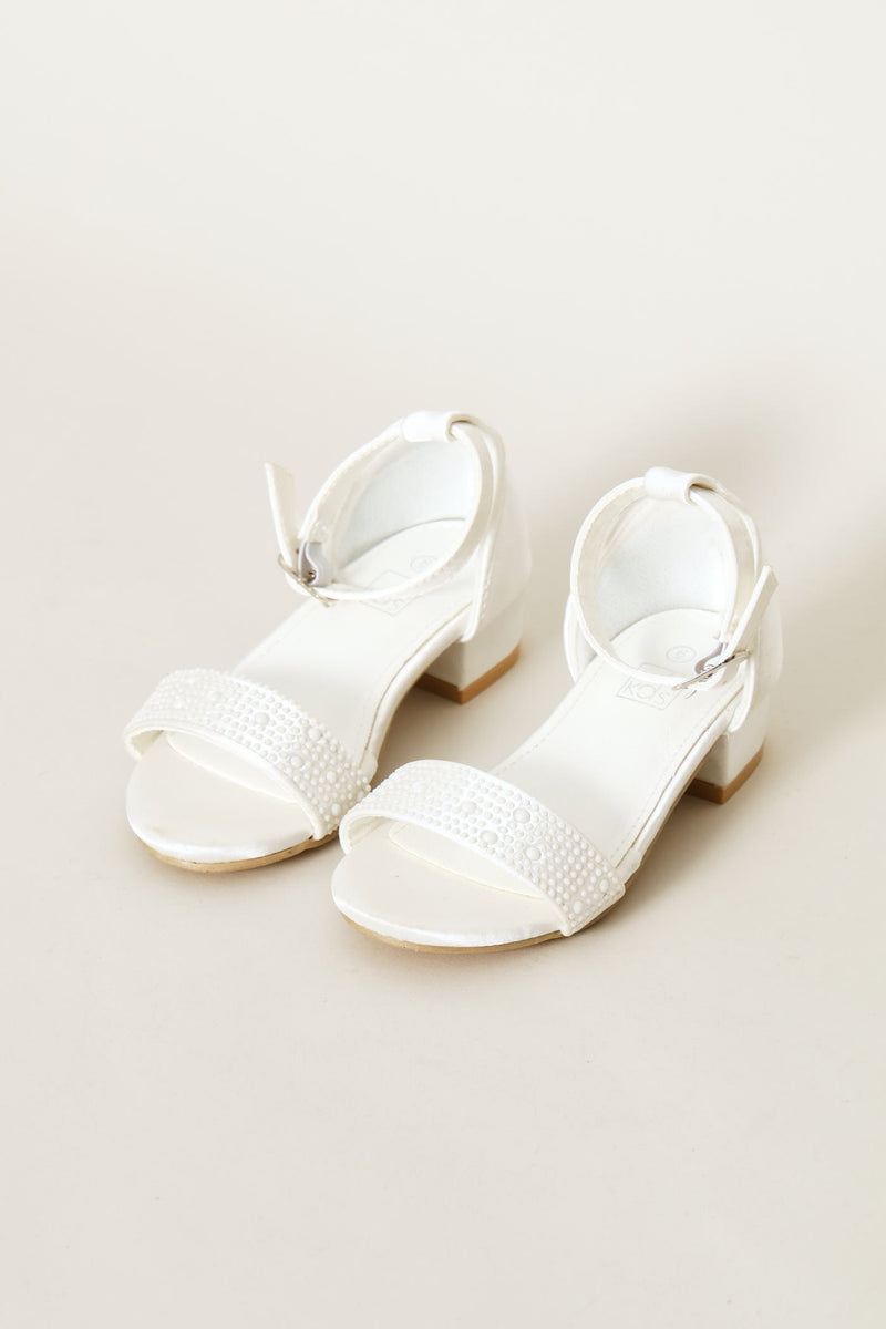Pre-Girls Pearly Heel Sandal - White