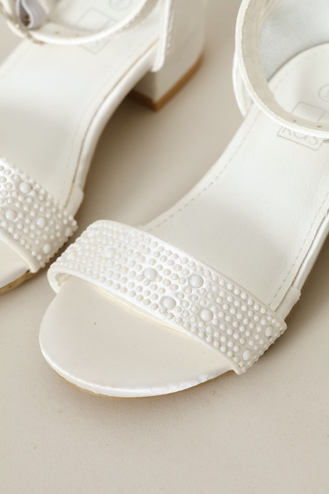 Pre-Girls Pearly Heel Sandal - White