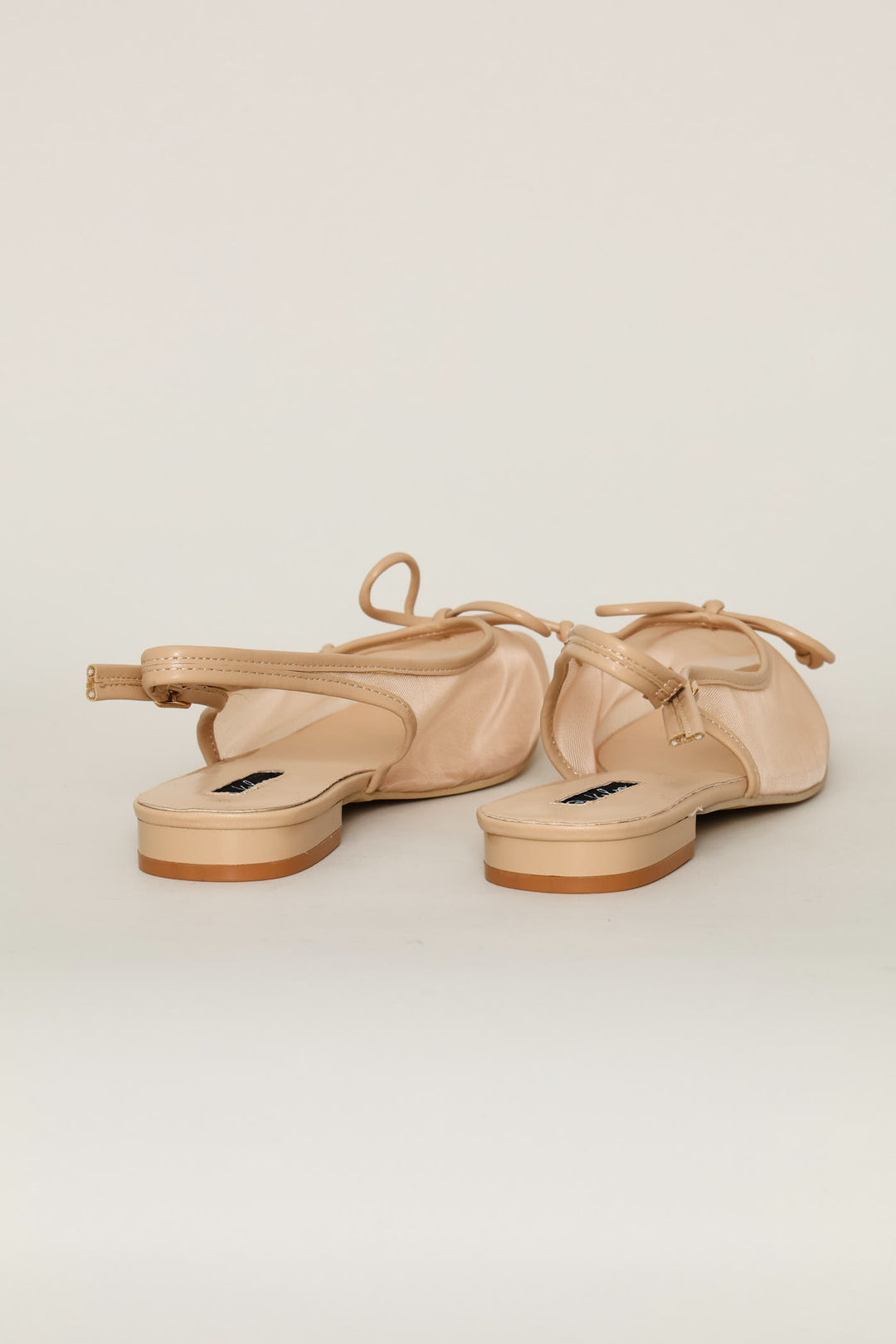 Mesh Pointed Toe Slingback - Natural