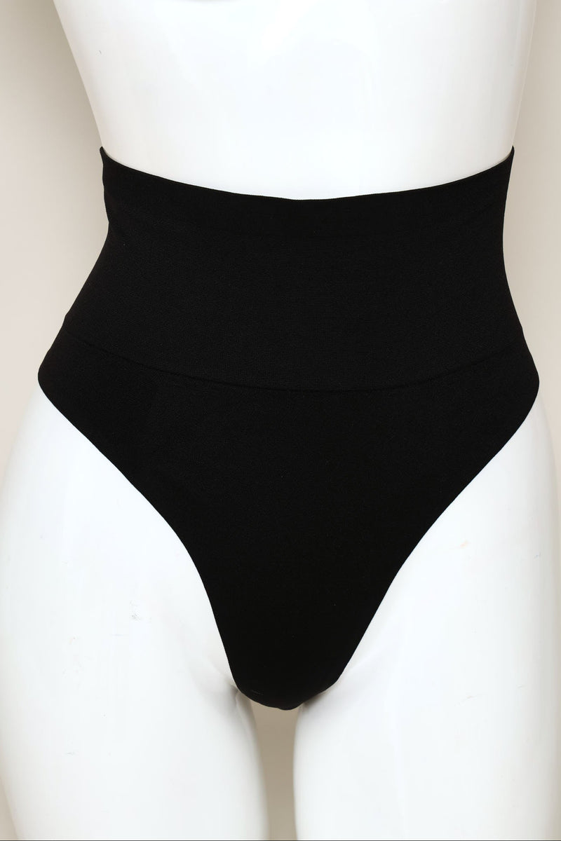Single Seamless Shaper Thong - Black