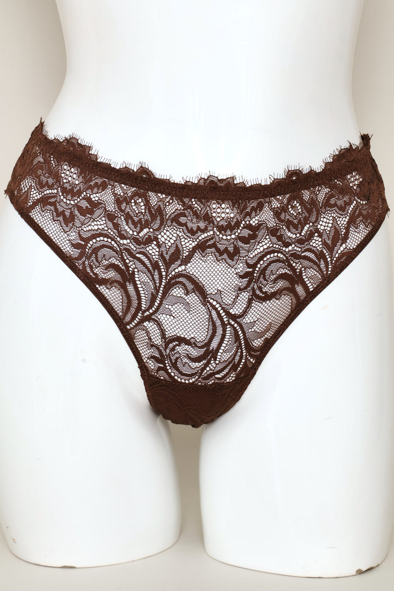 2 Pack Eyelash Lace Brazilian Panties - Multi