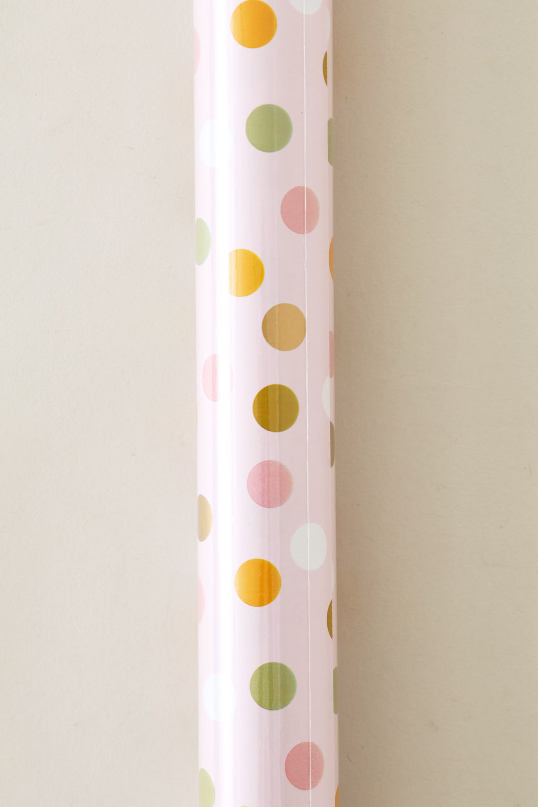 Polka Dot Foil Gift Wrap - Light Pink