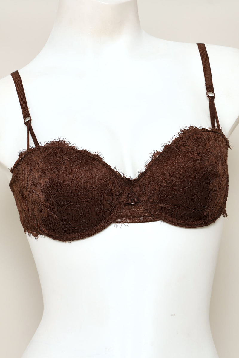 2 Pack Eyelash Lace Balconette Bra - Multi