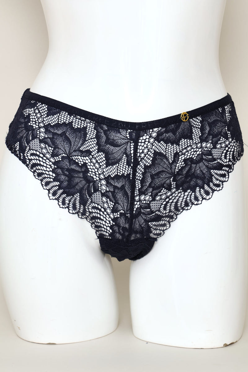 3 Pack Galloon Lace Brazilian Panties - Midnight/Latte/Vanilla