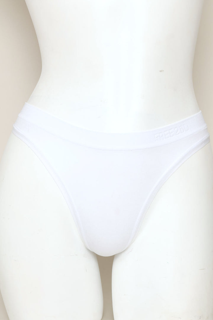 3 Pack Seamless Thong Panties - Black/Mocca/White