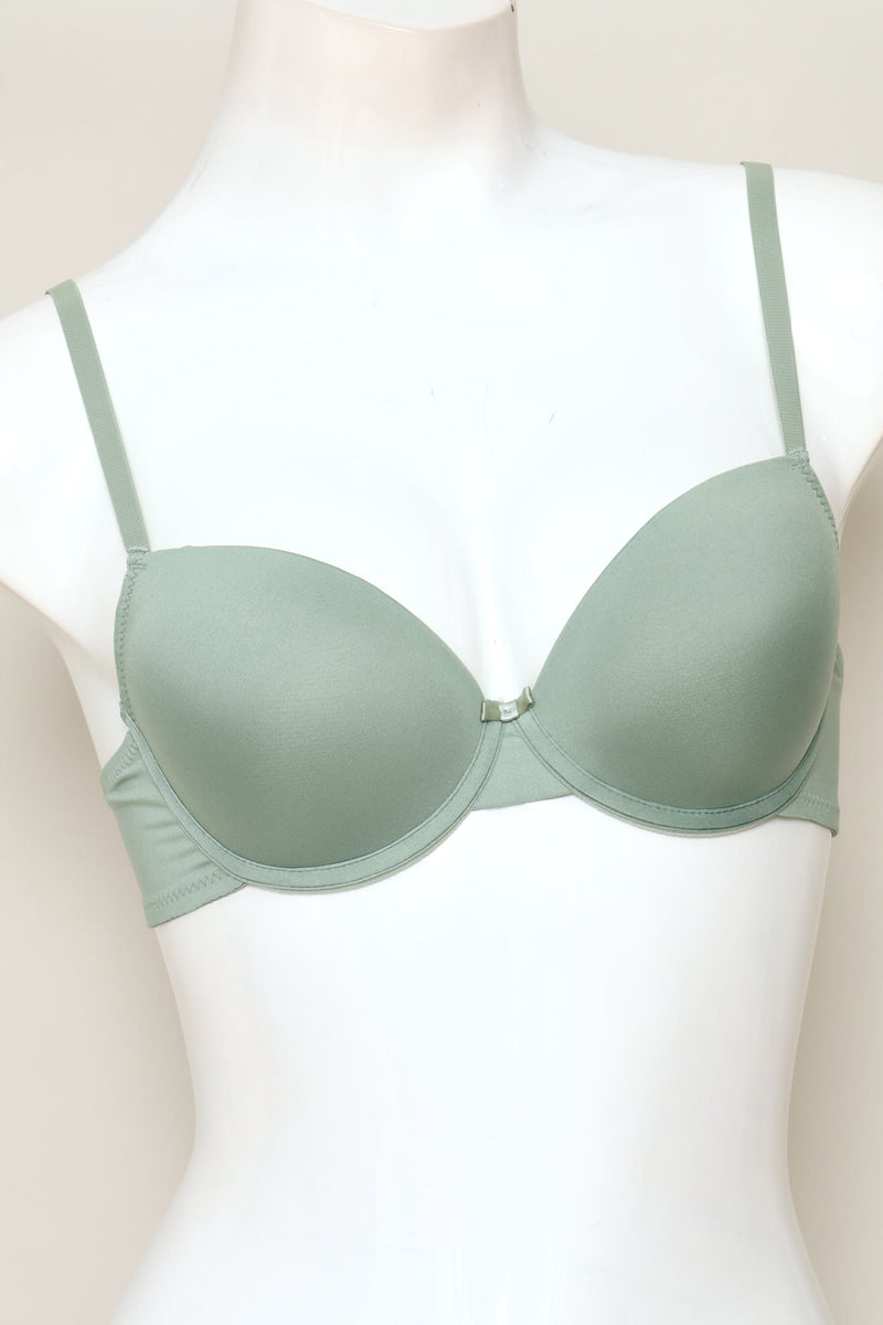 3 Pack T-Shirt Bra  - Grey/Denim/Green