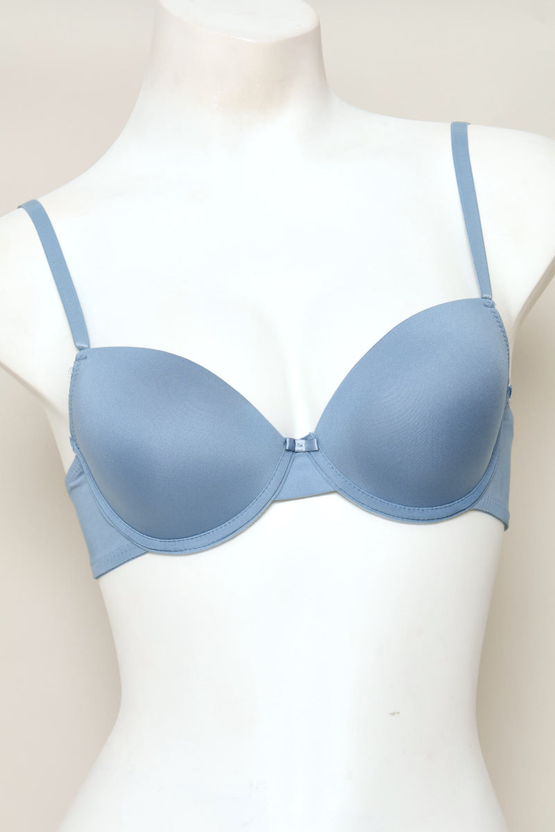 3 Pack T-Shirt Bra  - Grey/Denim/Green
