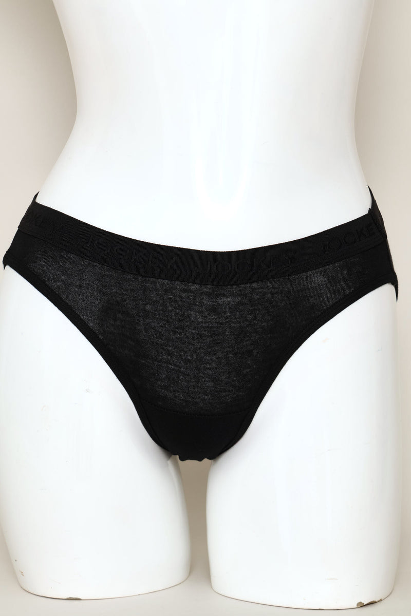 5 Pack Cotton Tonal Bikini Panties - Black