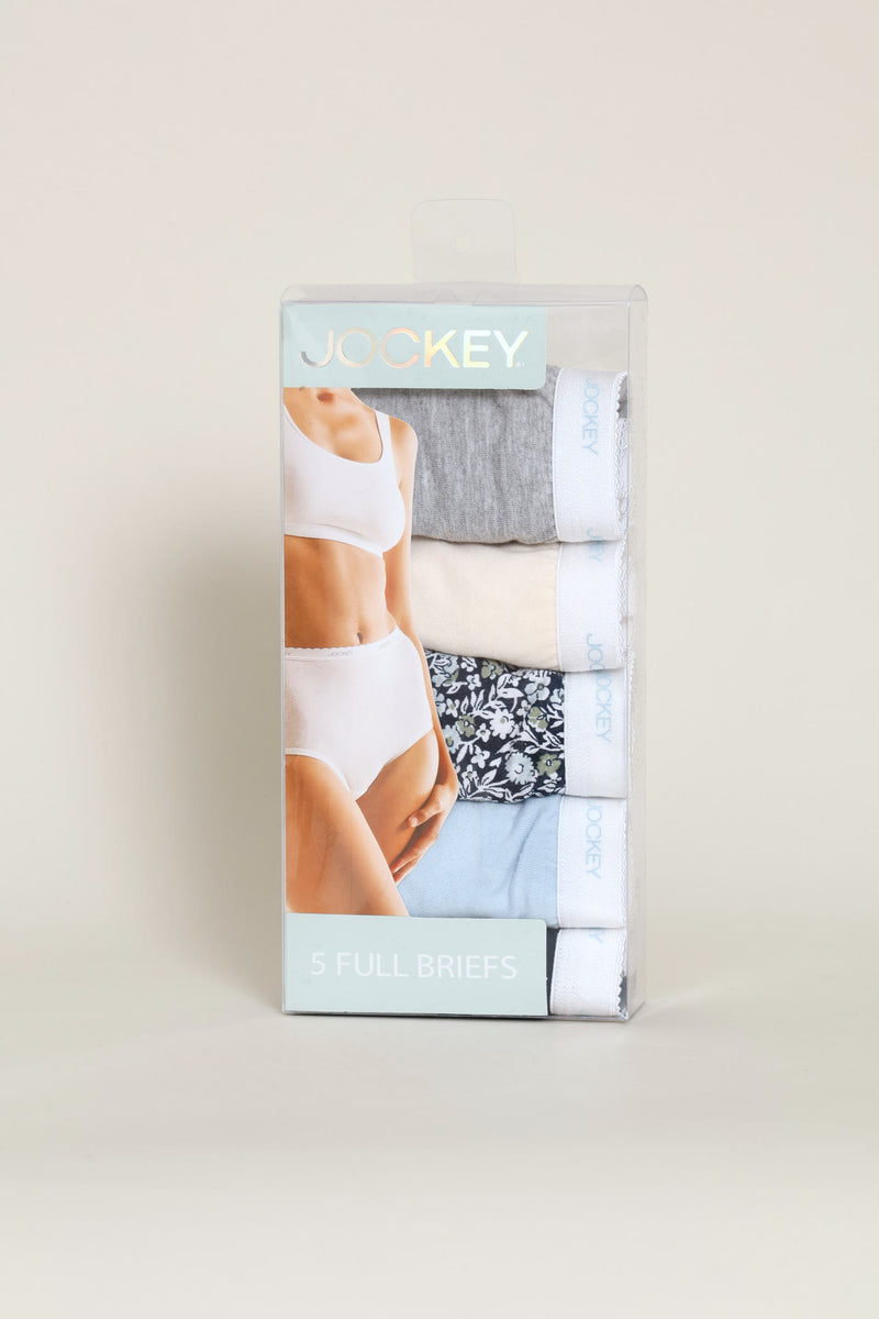 5 Pack Cotton Pearl Floral Pleasure Brief Panties - Multi