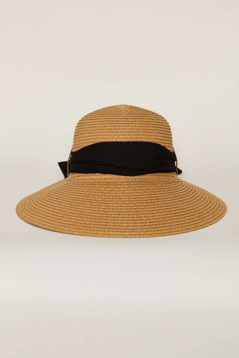 Extended Visor With Ribbon - Tan