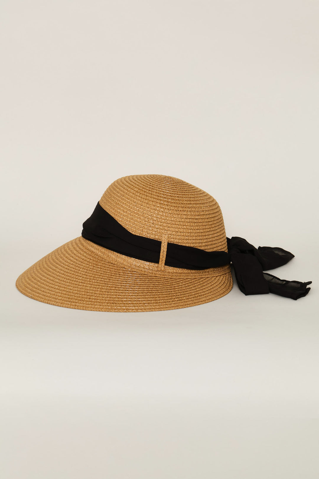 Extended Visor With Ribbon - Tan