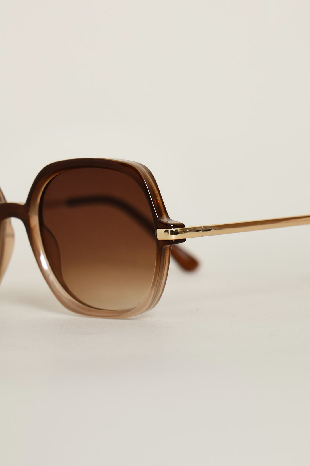 Square Ombre Smoke Lens Sunglasses - Brown