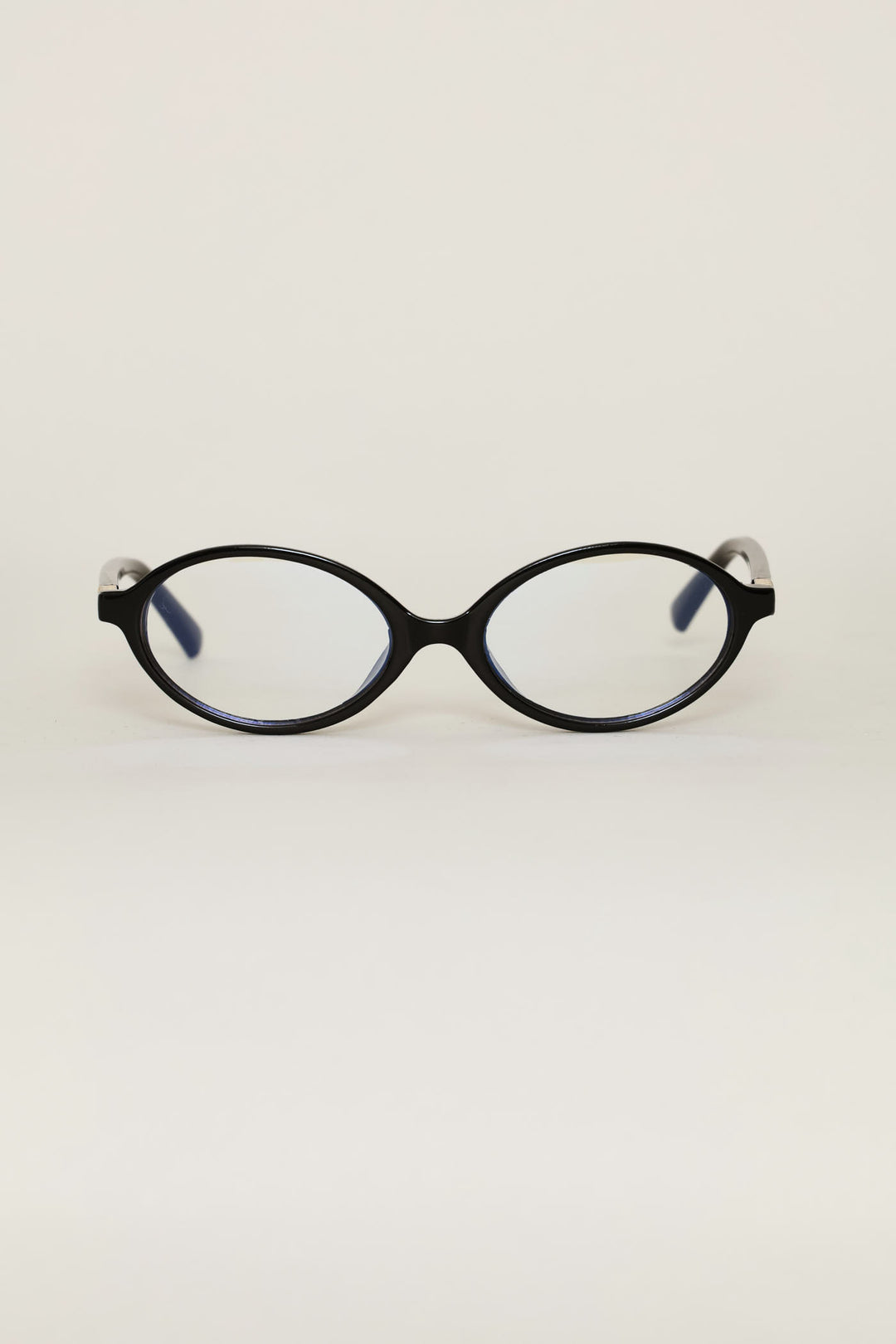 Small Oval Blue Blocker Sunglasses - Black