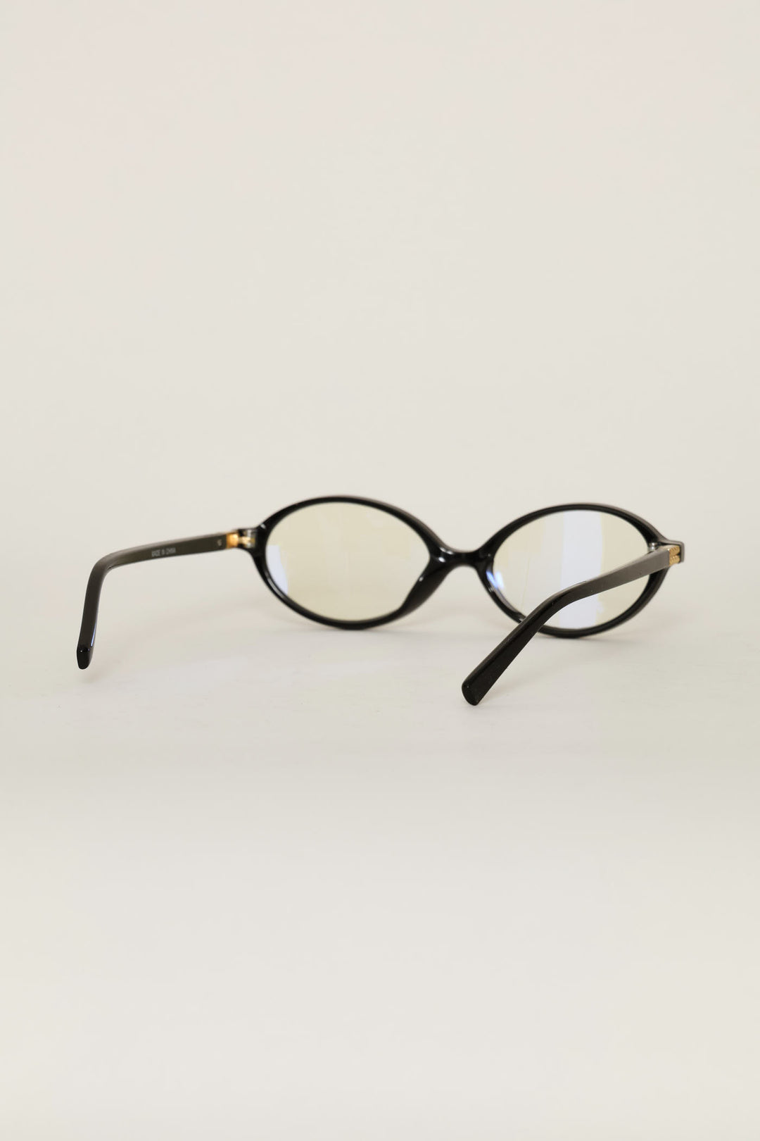 Small Oval Blue Blocker Sunglasses - Black