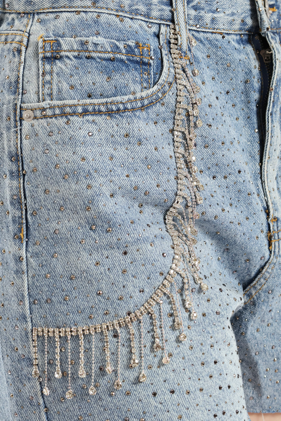 High Rise Denim Short - Light Blue