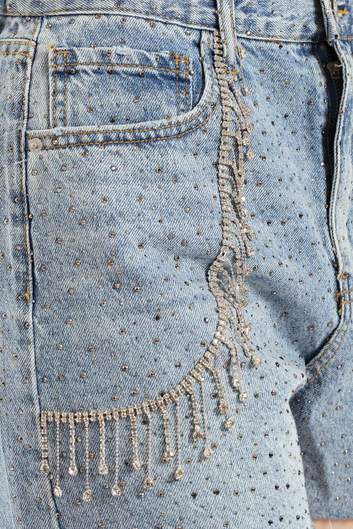 High Rise Denim Short - Light Blue