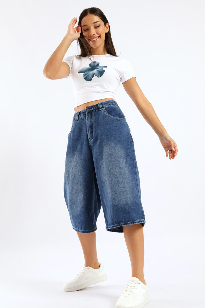 Denim Jort - Salty Dark Wash