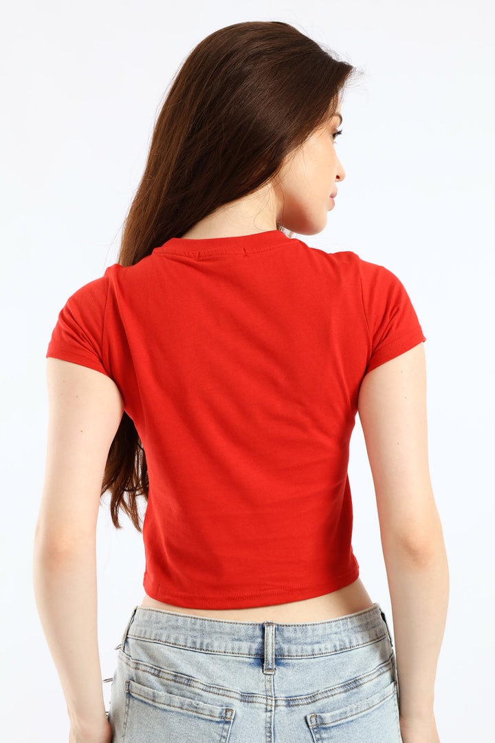 Short Sleeve Logo Baby Tee - Red