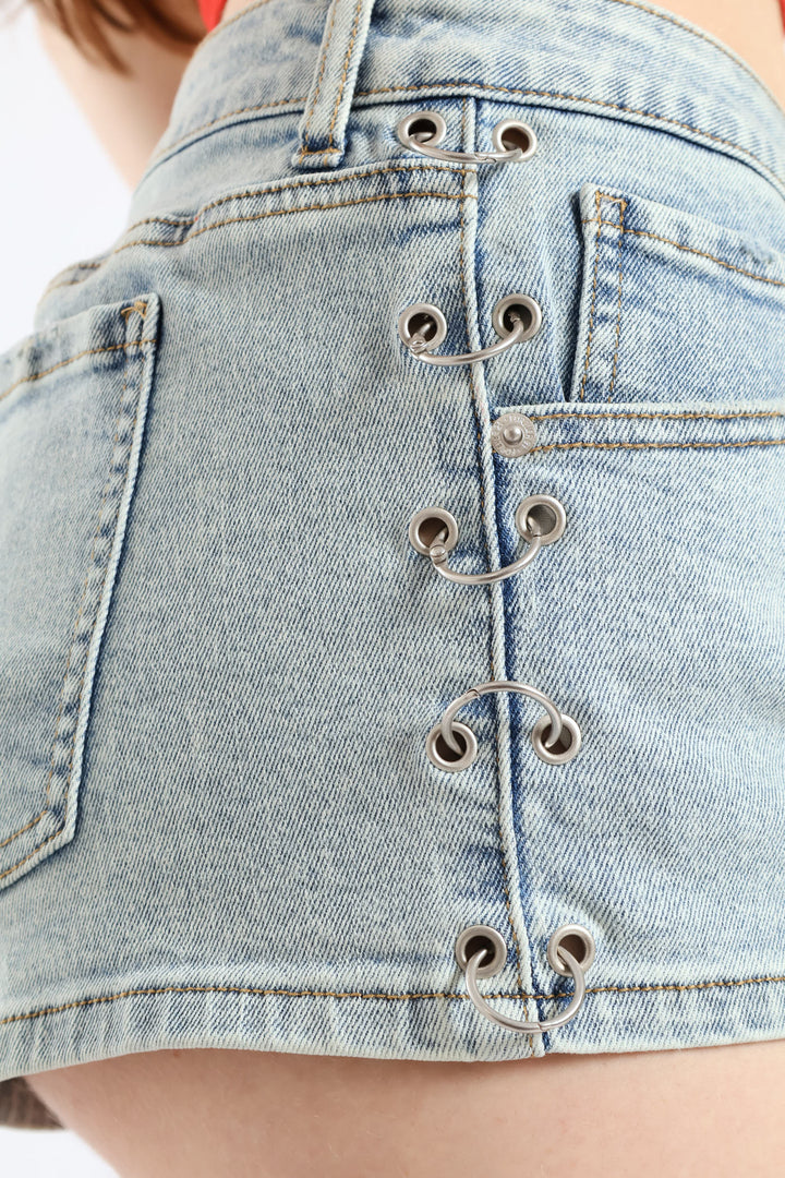 Low Rise Denim Short - Light Wash