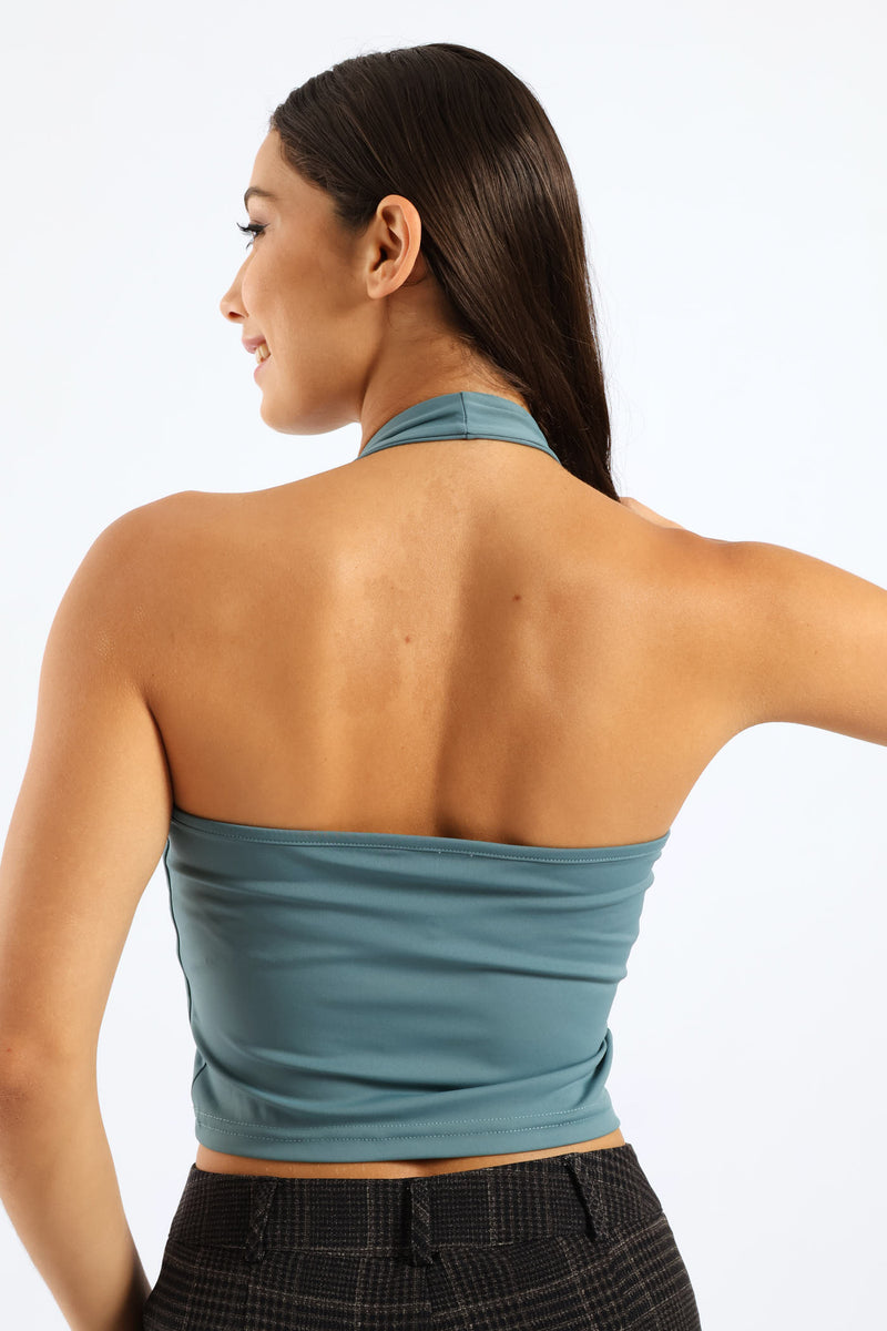Skin Tight Halter Top - Teal