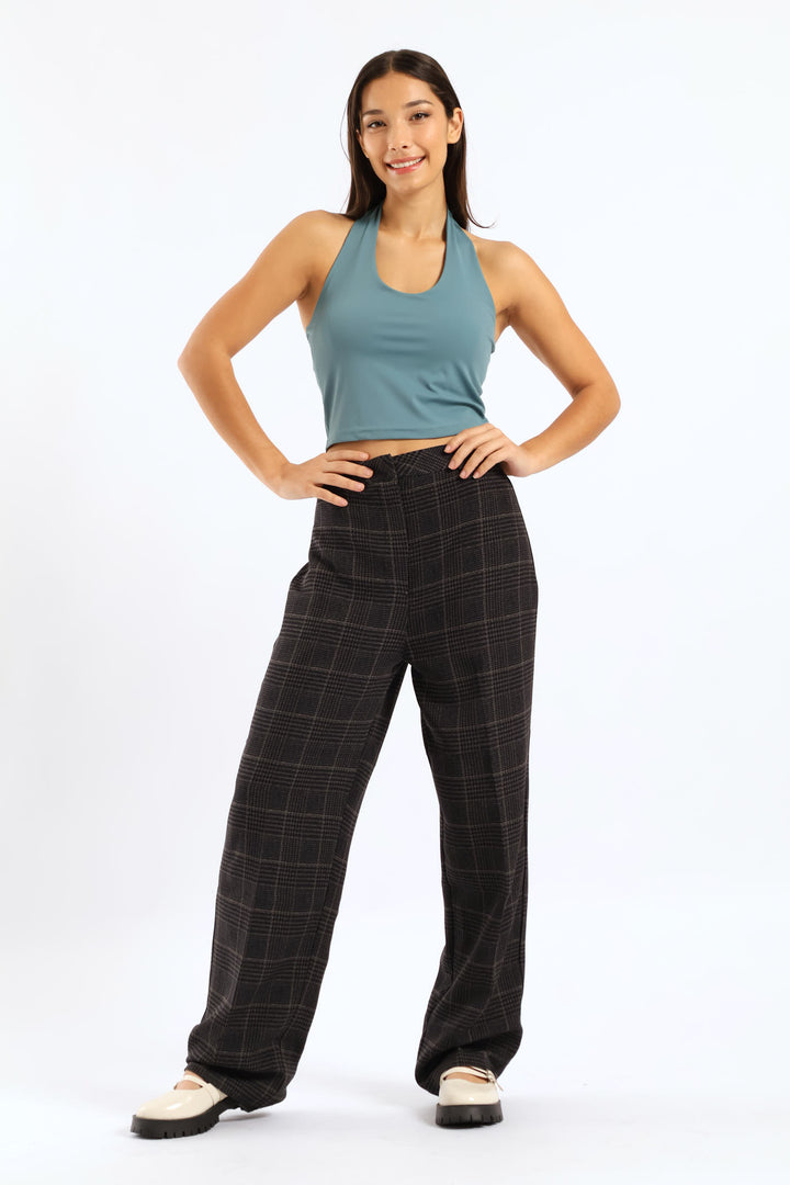 Check Smart Pant - Black